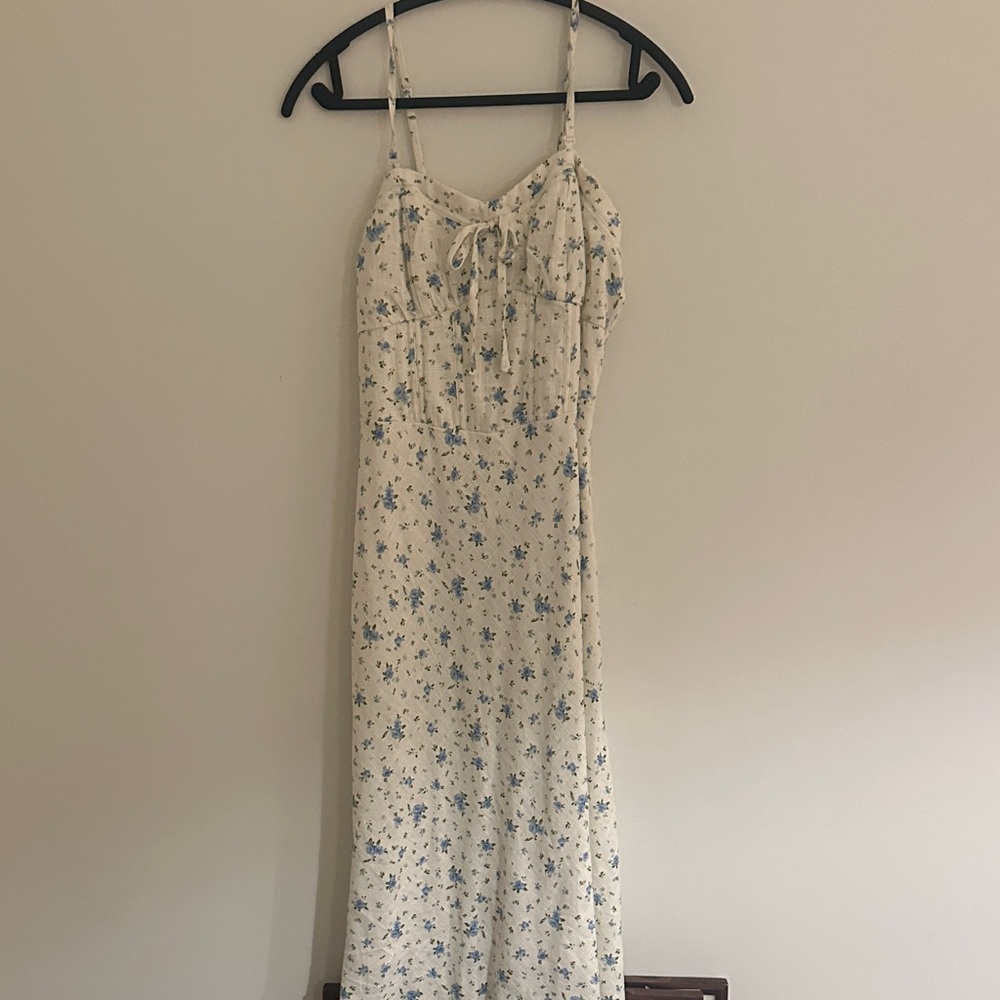 Wild Fable Cream and Blue Floral Dress